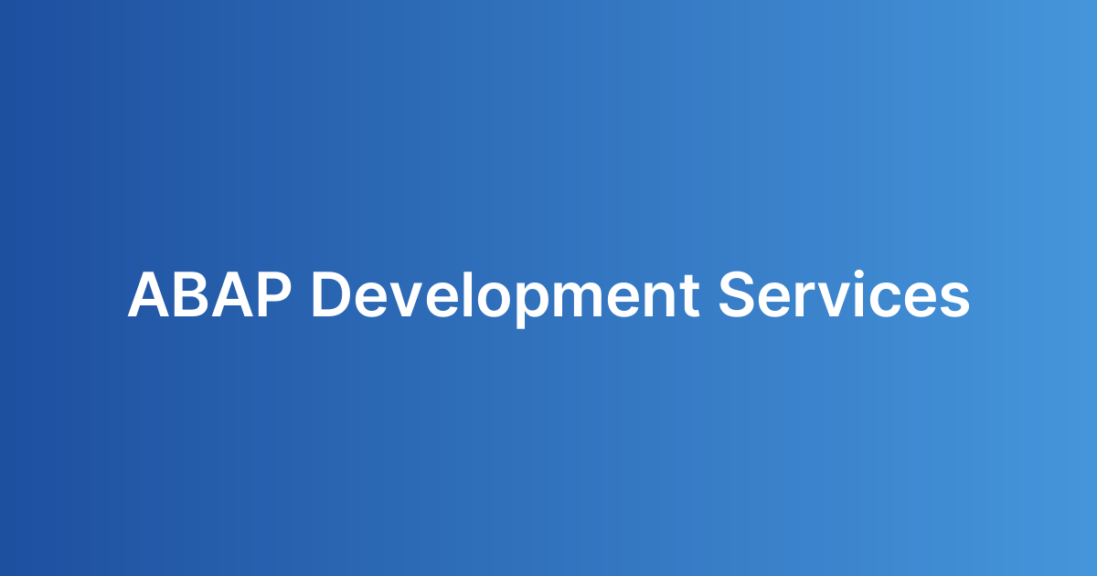 ABAP Development Services