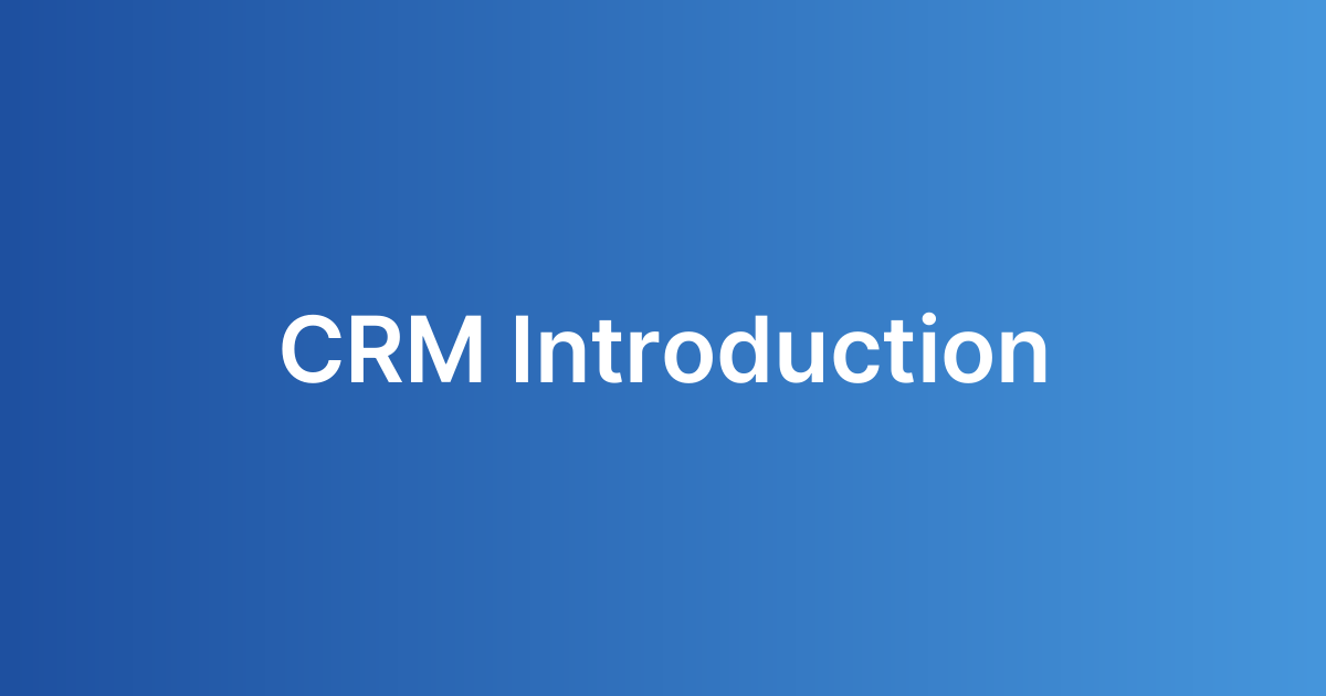 CRM Introduction