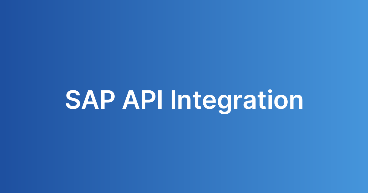 SAP API Integration
