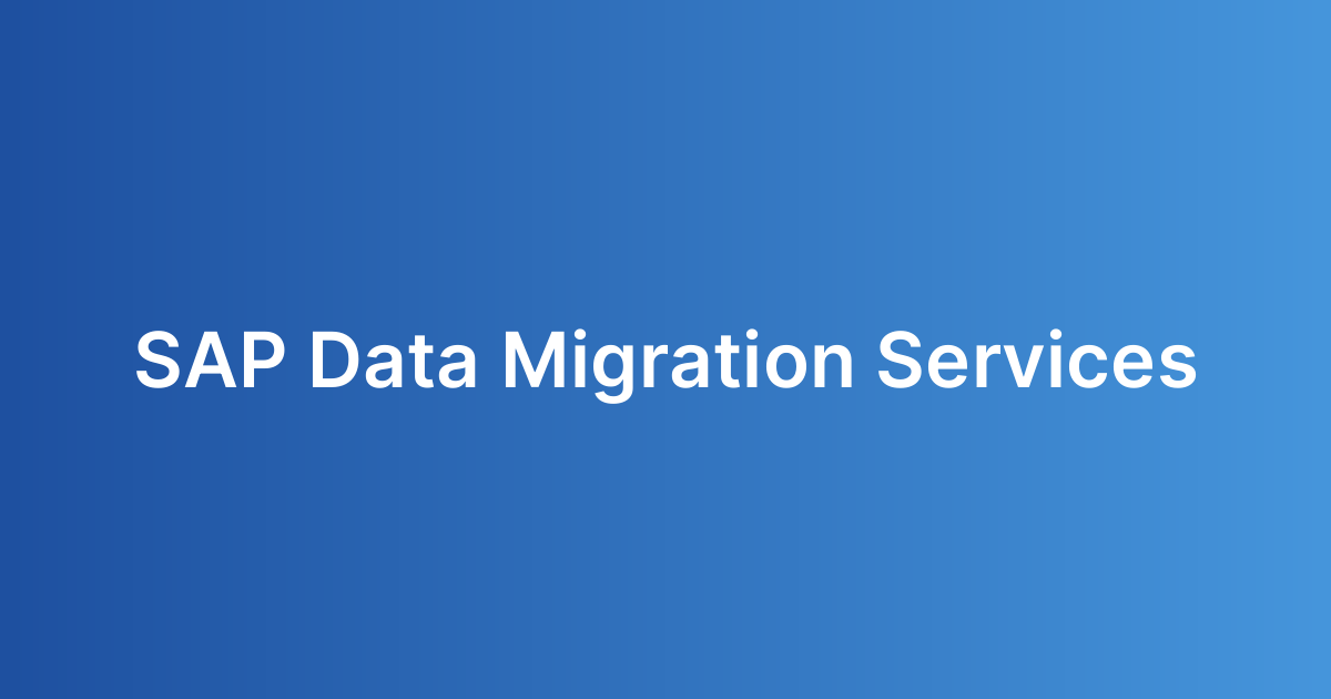 SAP Data Migration Services