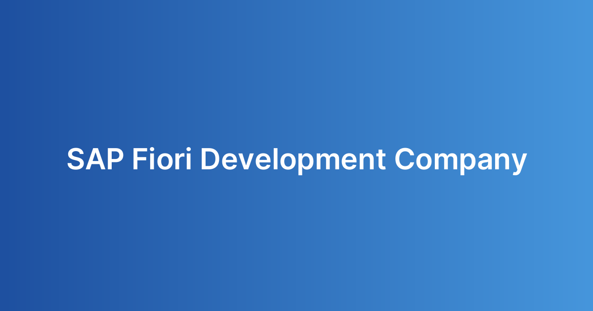 SAP Fiori Development Company