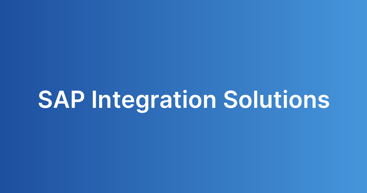 SAP Integration Solutions