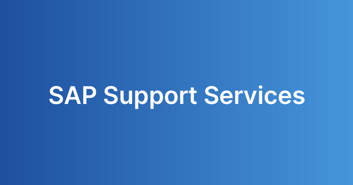 SAP Support Services